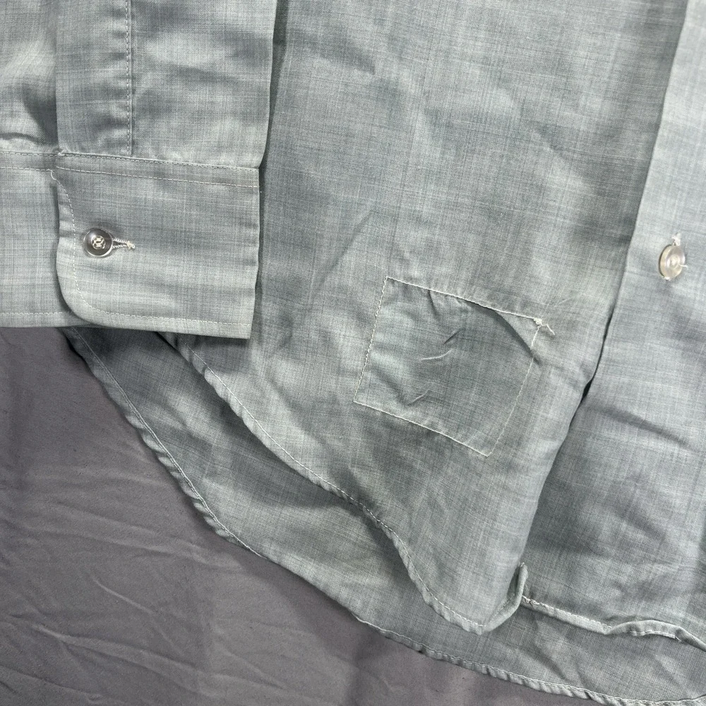 True Vintage Creighton Shirt Mens Medium Blue Military Wool Blend Epaulette 70s